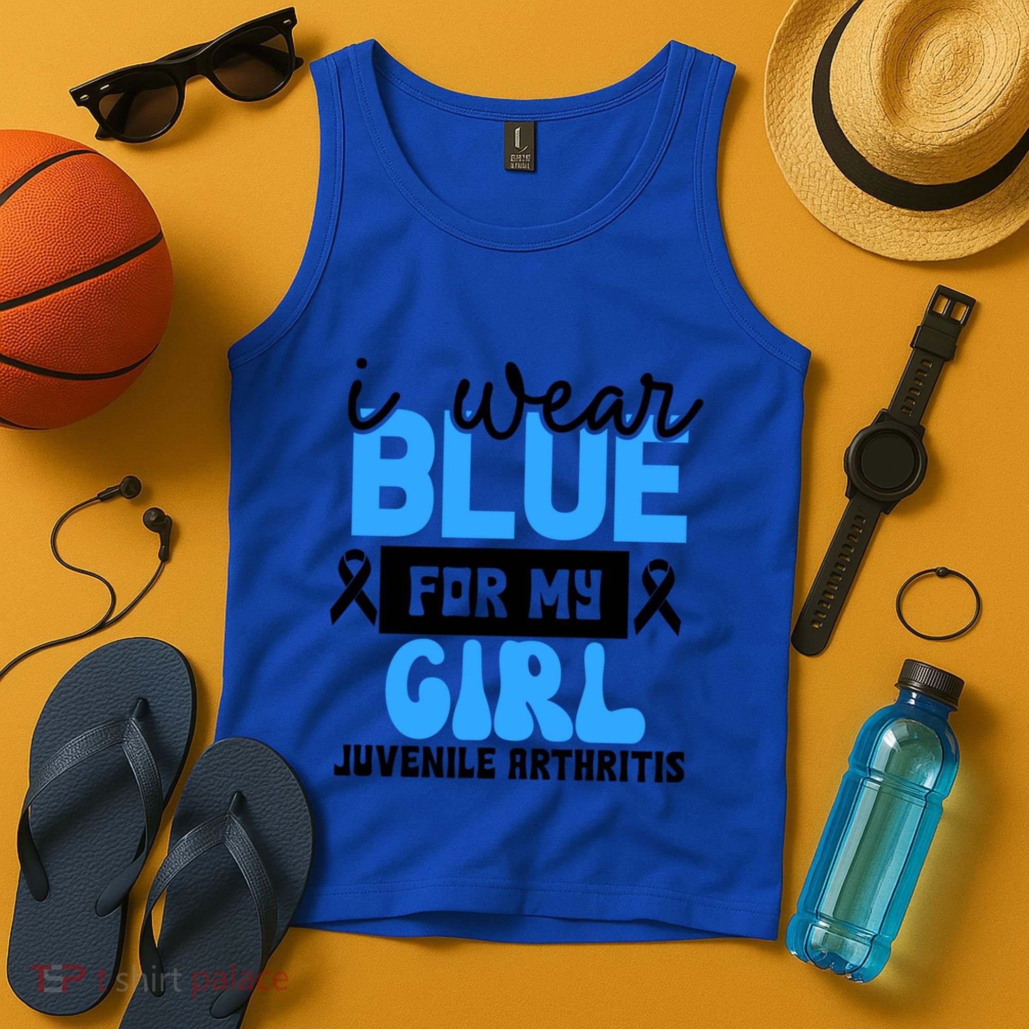 Blue For My Juvenile Arthritis Awareness Mom Dad Sister Gift Tank Top
