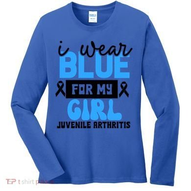 Blue For My Juvenile Arthritis Awareness Mom Dad Sister Gift Women's Long Sleeve Shirt