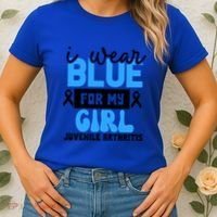 Blue For My Juvenile Arthritis Awareness Mom Dad Sister Gift Women's T-Shirt thumb 2