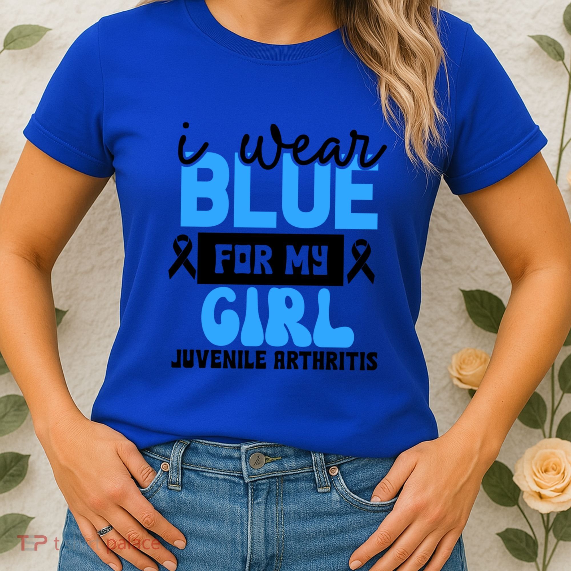 Blue For My Juvenile Arthritis Awareness Mom Dad Sister Gift Women's T-Shirt