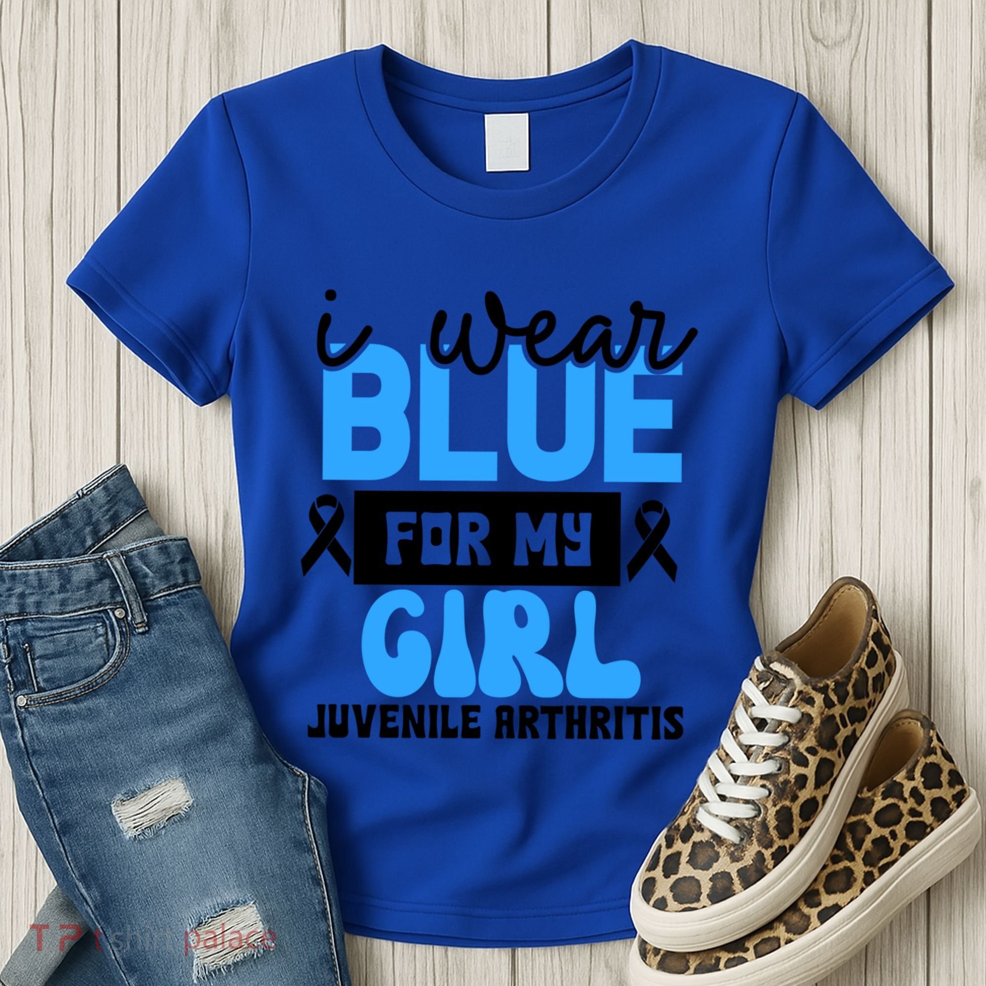 Blue For My Juvenile Arthritis Awareness Mom Dad Sister Gift Women's T-Shirt