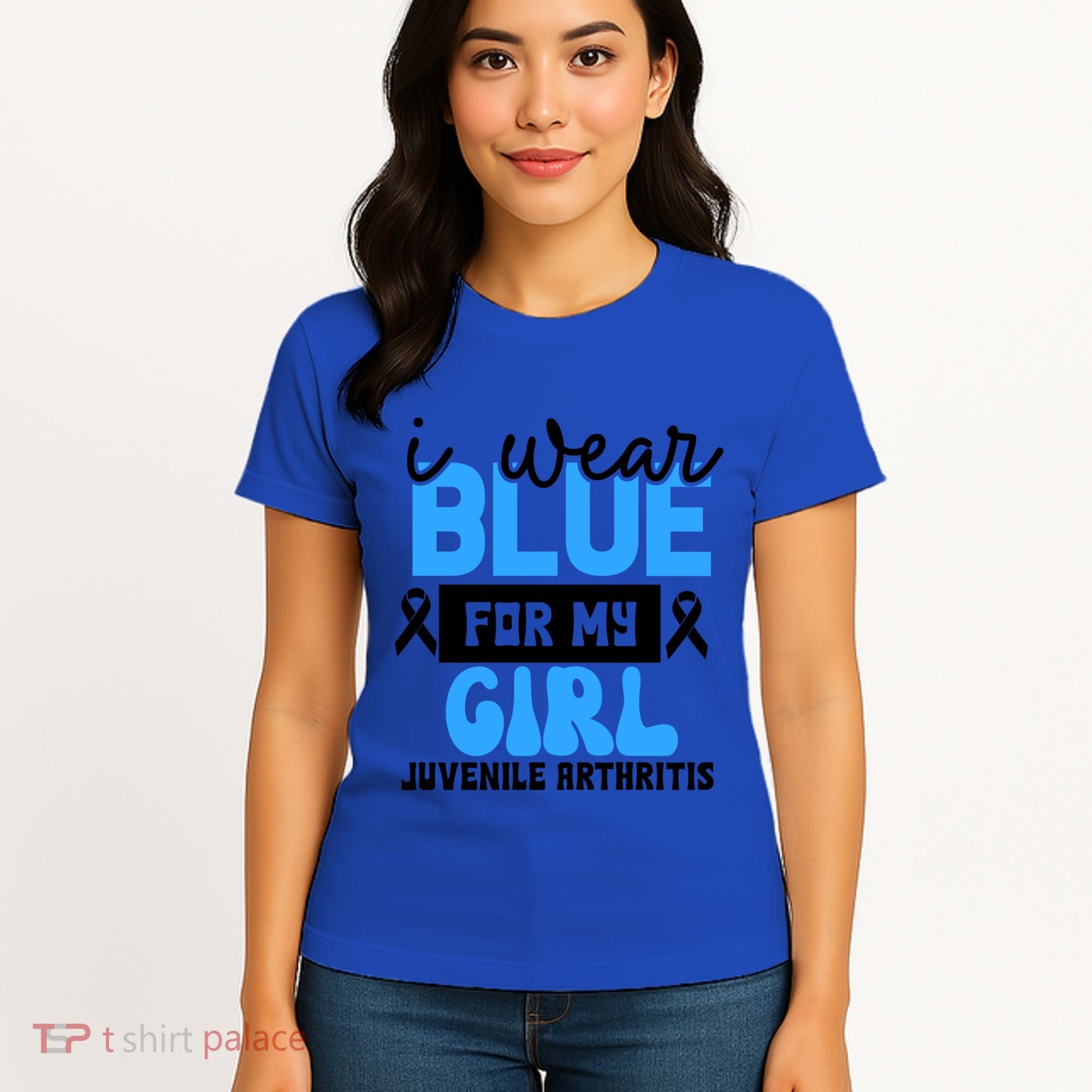 Blue For My Juvenile Arthritis Awareness Mom Dad Sister Gift Women's T-Shirt