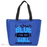 Blue For My Juvenile Arthritis Awareness Mom Dad Sister Gift Tote Bag thumb 0