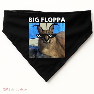 Big Floppa Meme Cat USA-Made Doggie Bandana