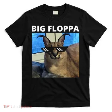 Big Floppa Meme Cat T-Shirt