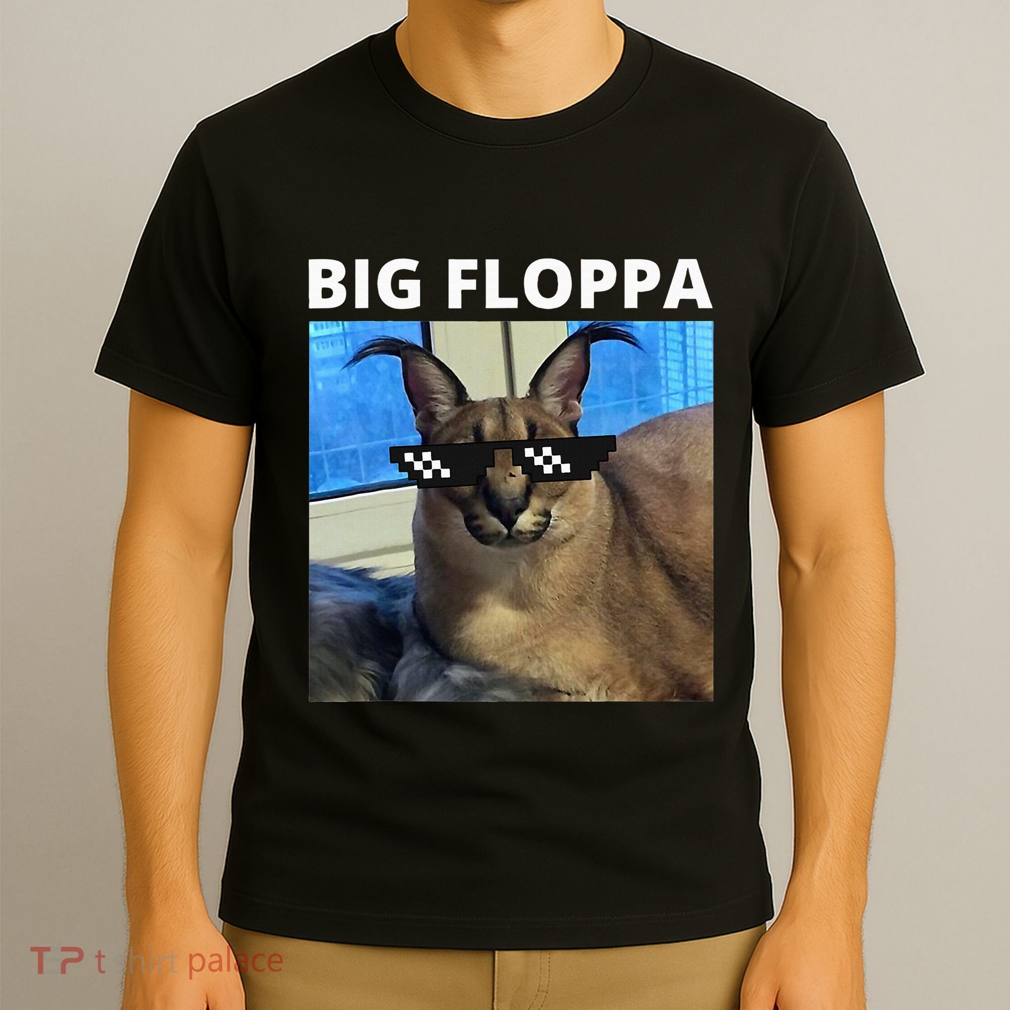 Big Floppa Meme Cat T-Shirt