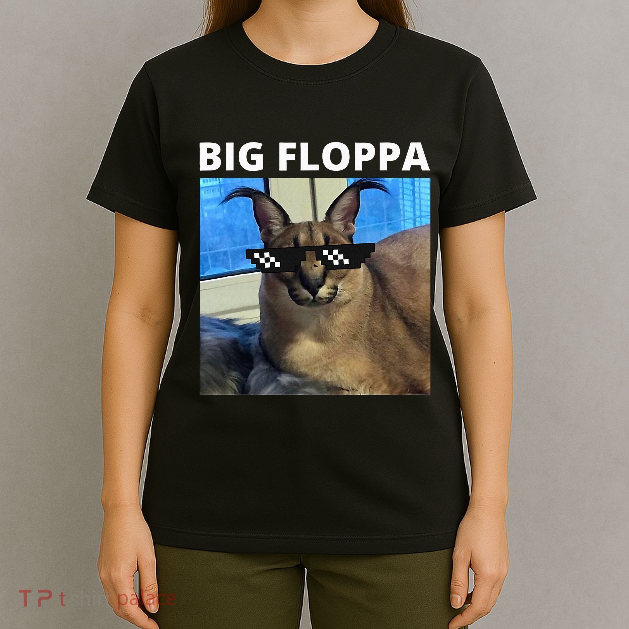 Big Floppa Meme Cat T-Shirt