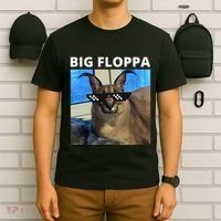 Big Floppa Meme Cat T-Shirt thumb 6