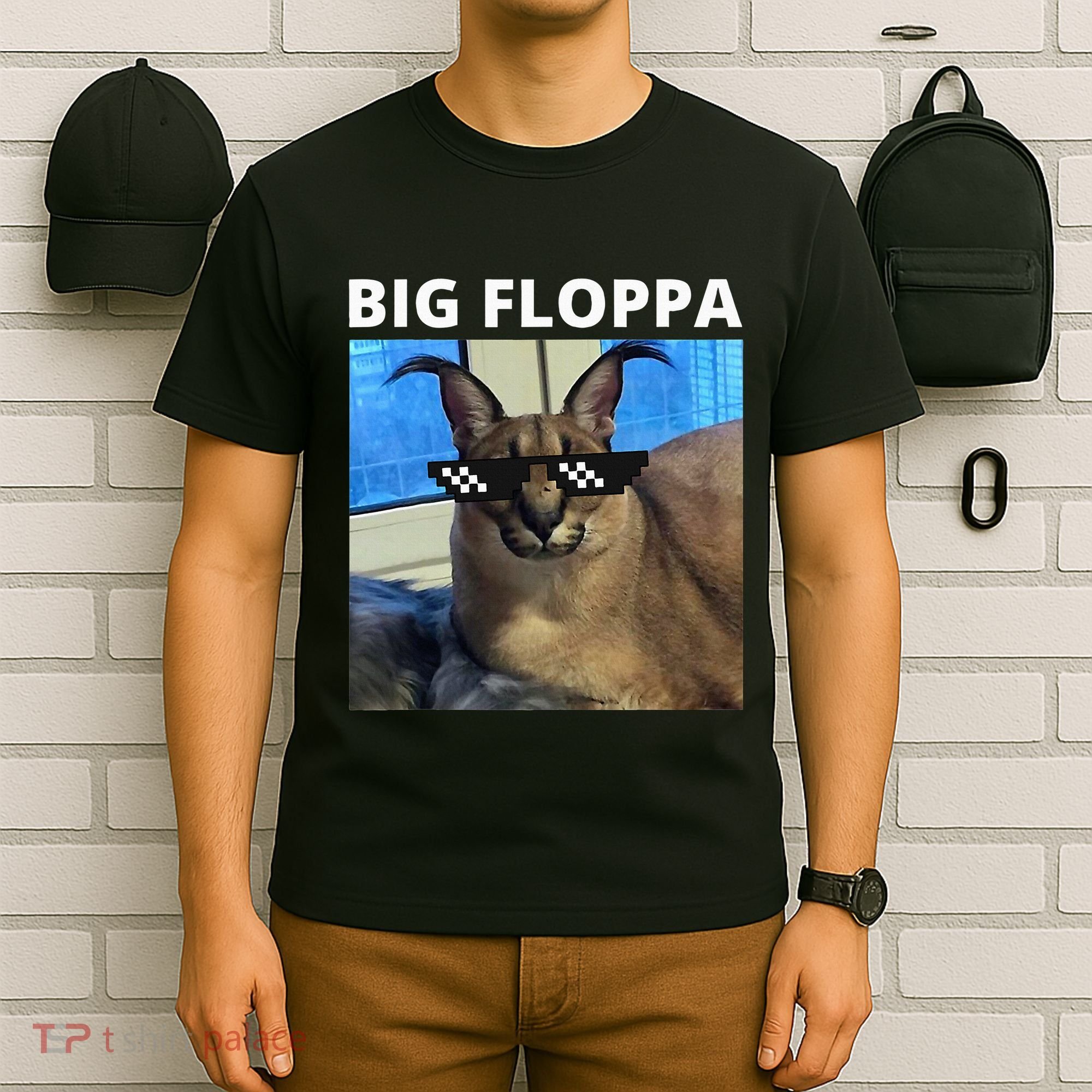 Big Floppa Meme Cat T-Shirt