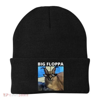 Big Floppa Meme Cat Beanie