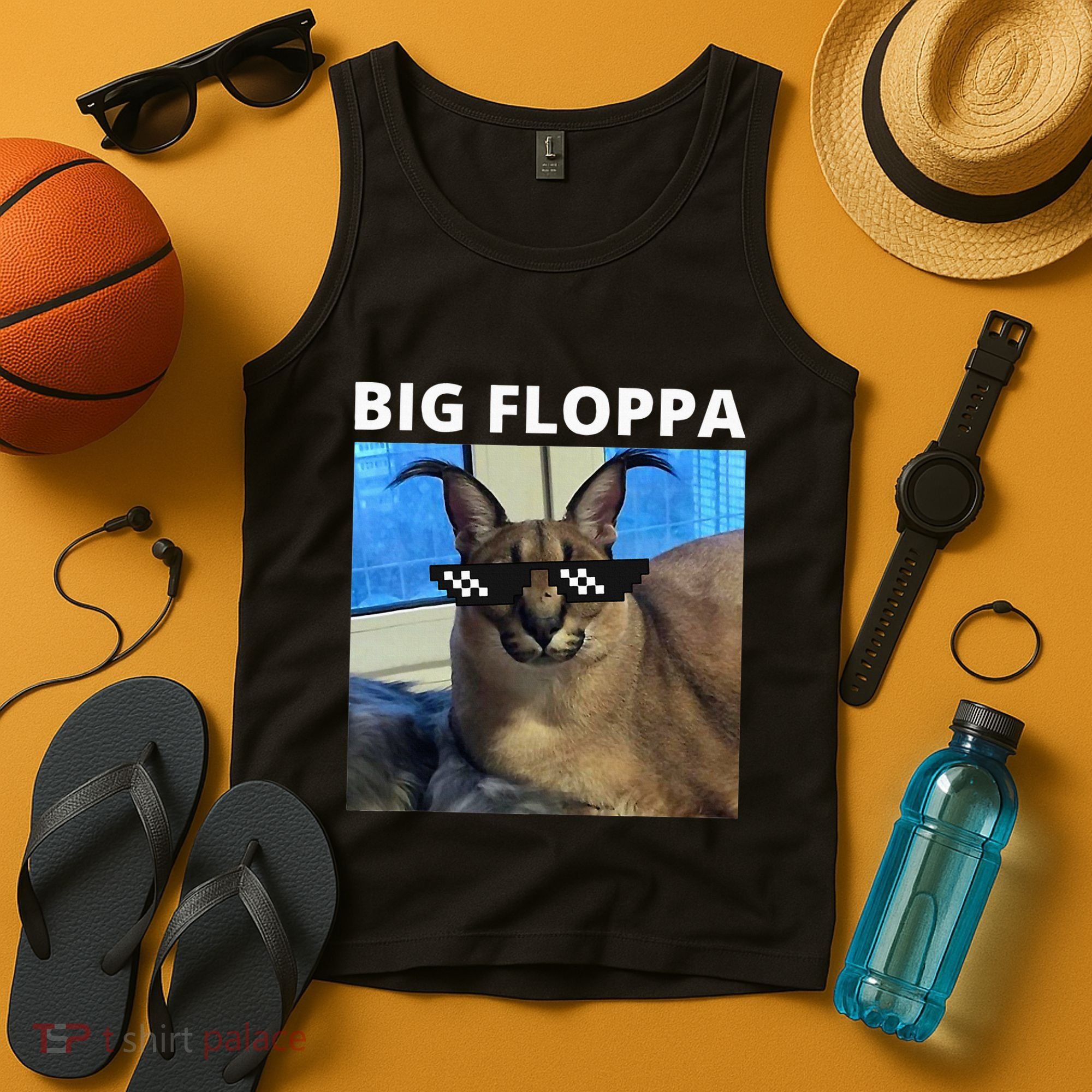 Big Floppa Meme Cat Tank Top