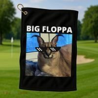 Big Floppa Meme Cat Golf Towel thumb 1