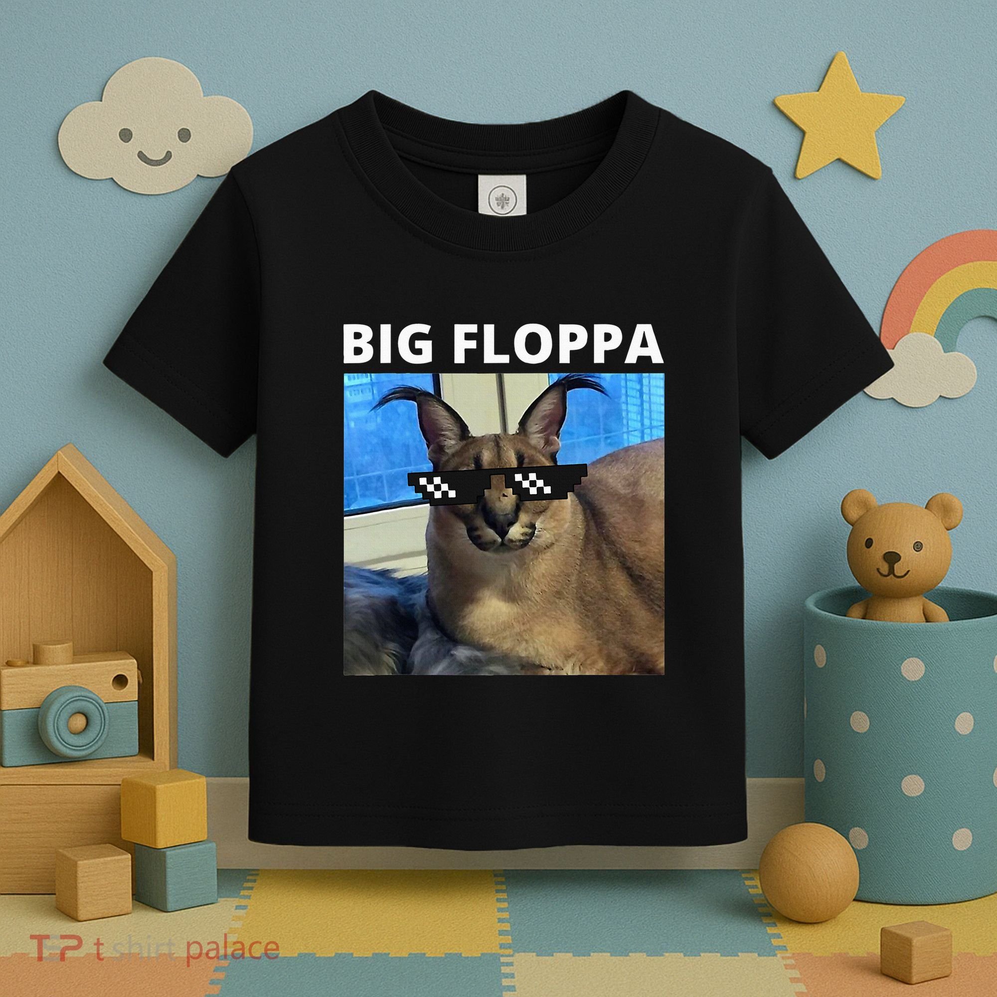 Big Floppa Meme Cat Toddler T-Shirt