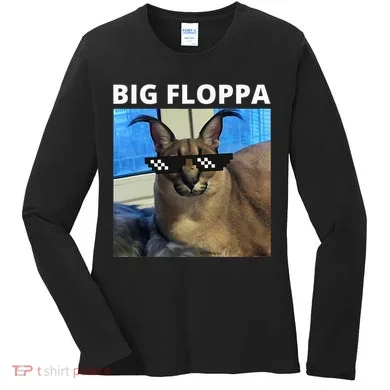 Big Floppa Meme Cat Women's Long Sleeve Shirt
