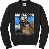 Big Floppa Meme Cat Kids Sweatshirt thumb 0