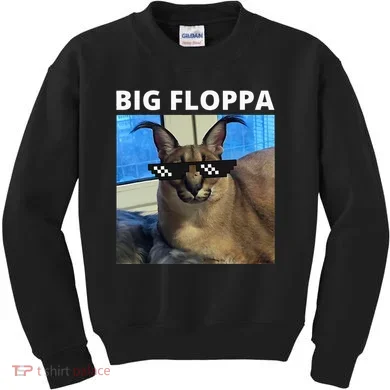 Big Floppa Meme Cat Kids Sweatshirt