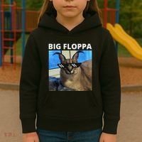 Big Floppa Meme Cat Kids Hoodie thumb 3
