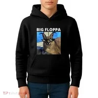 Big Floppa Meme Cat Kids Hoodie thumb 4