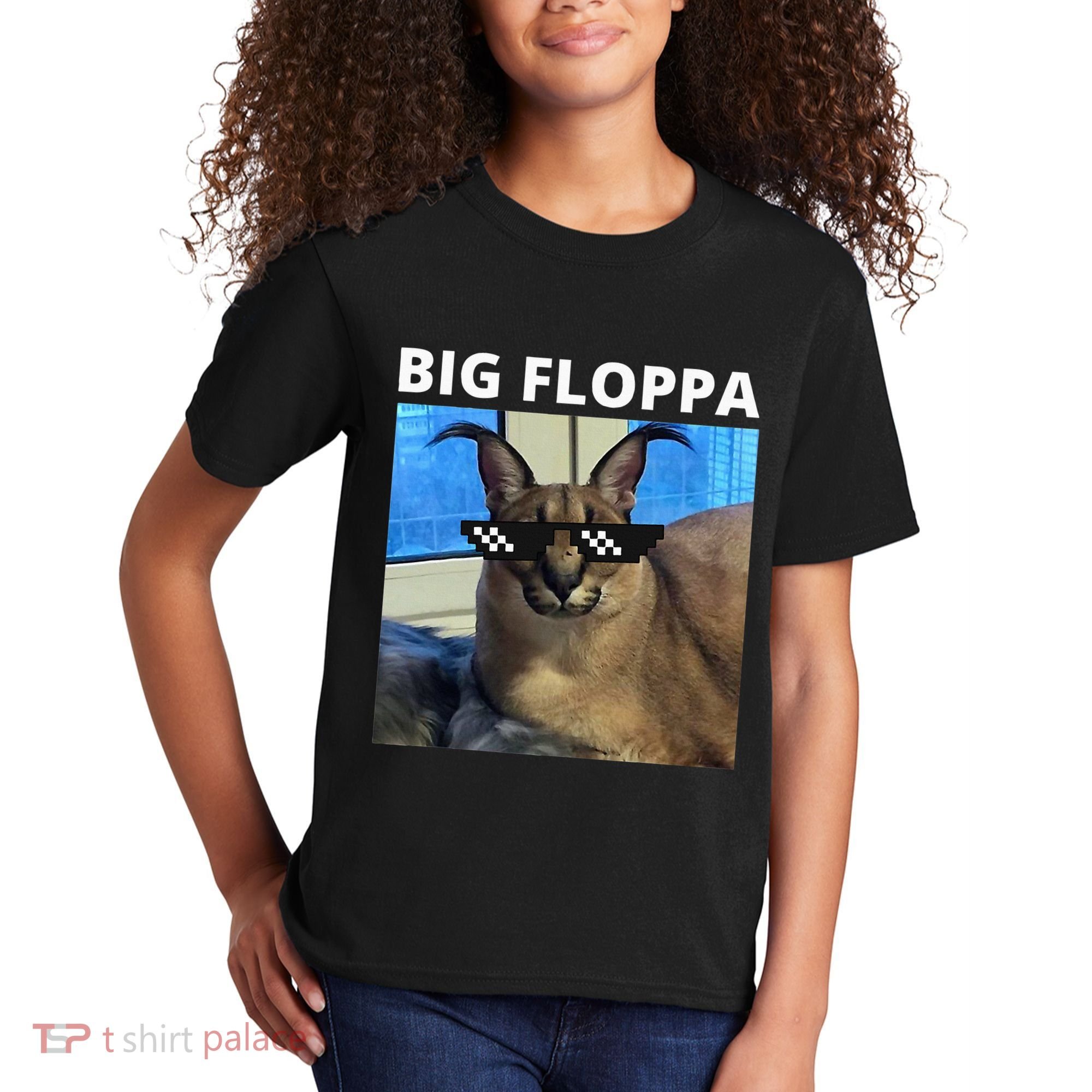 Big Floppa Meme Cat Kids T-Shirt