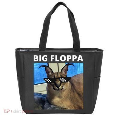 Big Floppa Meme Cat Tote Bag