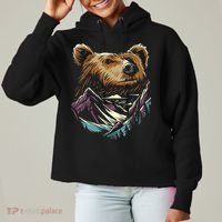 Bear Forest Mountain Ladies Heavyweight Boxy Pullover Hoodie thumb 0