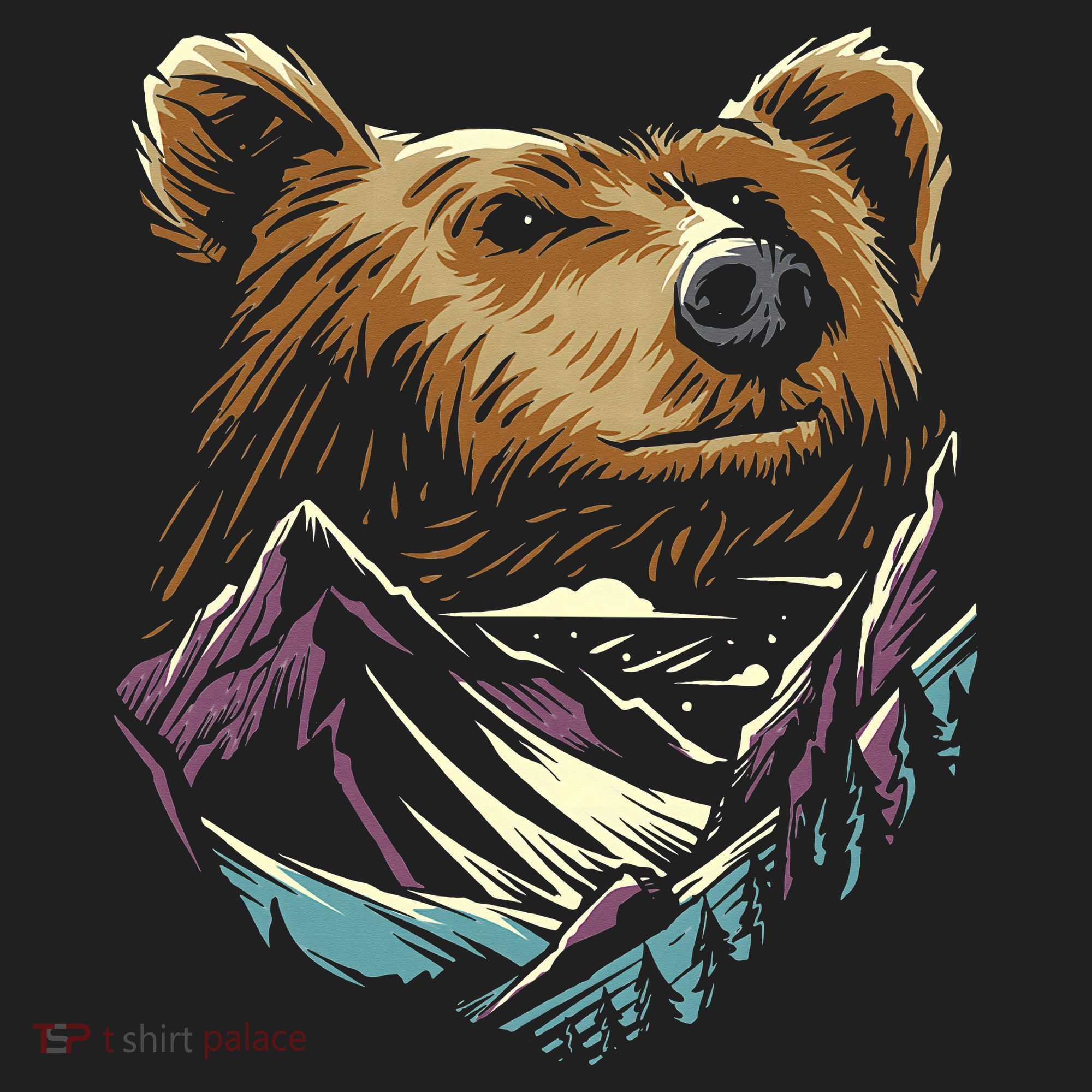 Bear Forest Mountain Ladies Heavyweight Boxy Pullover Hoodie