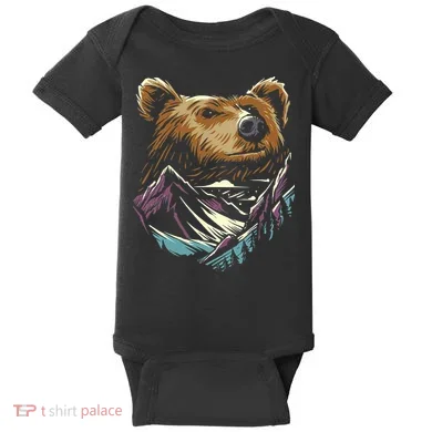 Bear Forest Mountain Baby Bodysuit