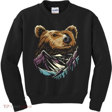 Bear Forest Mountain Kids Sweatshirt