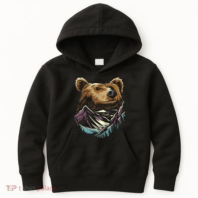 Bear Forest Mountain Kids Hoodie