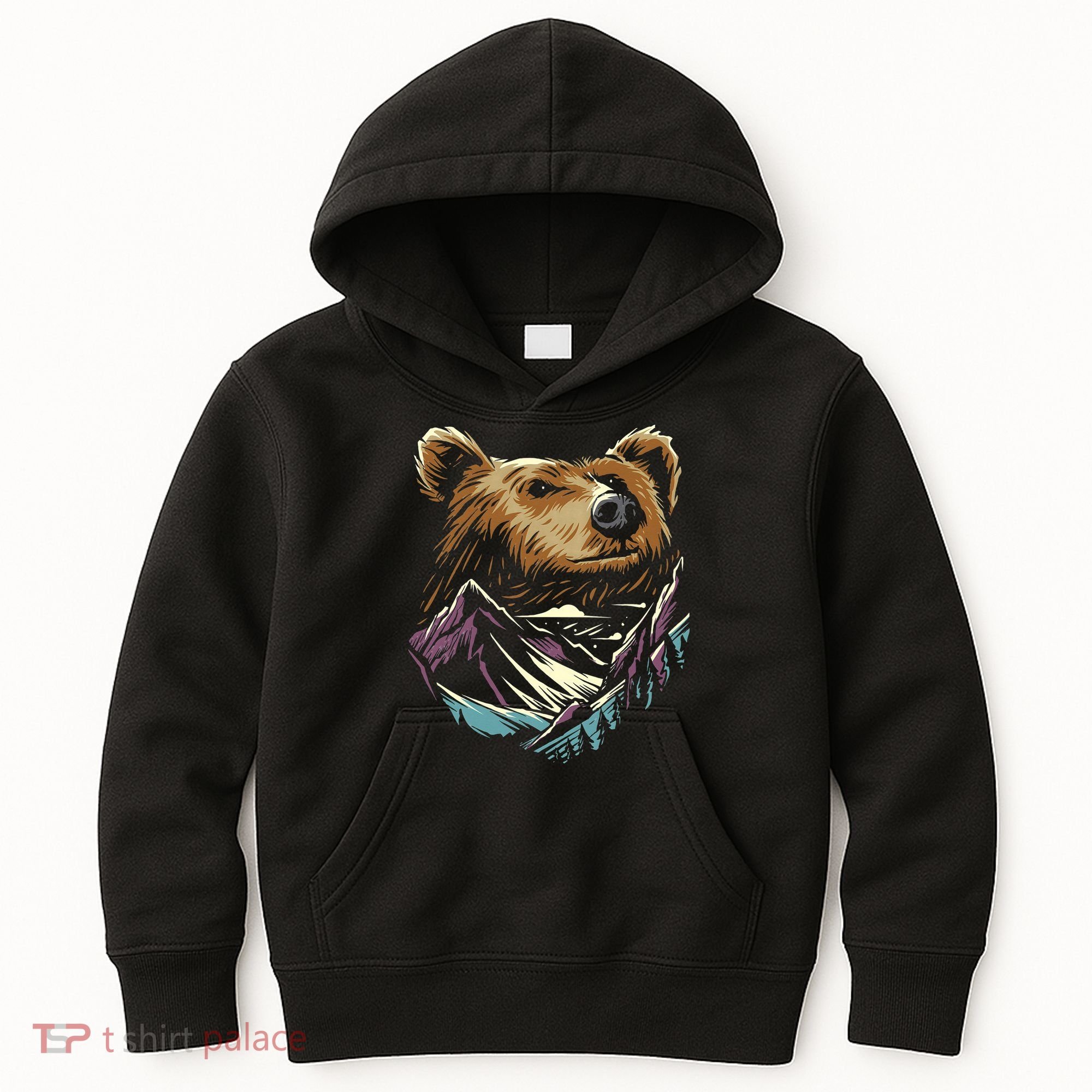 Bear Forest Mountain Kids Hoodie