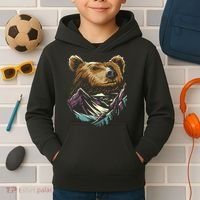 Bear Forest Mountain Kids Hoodie thumb 2