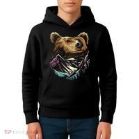 Bear Forest Mountain Kids Hoodie thumb 4