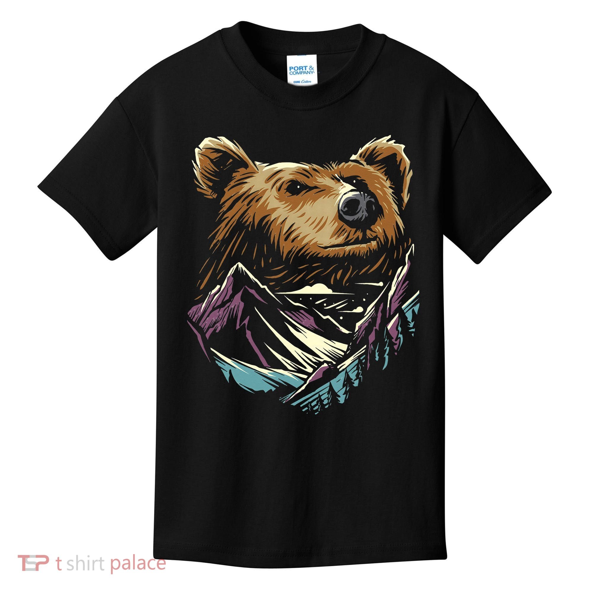 Bear Forest Mountain Kids T-Shirt