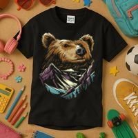 Bear Forest Mountain Kids T-Shirt thumb 3