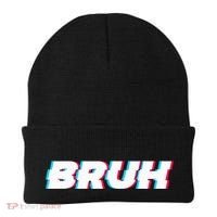 Bruh Funny Meme Saying Brother Greeting Gamer Slang Beanie thumb 0