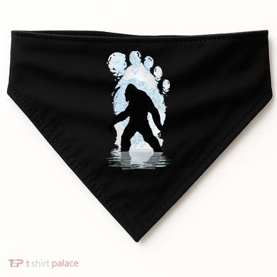 Bigfoot Footprint Moon Light Funny Sasquatch  USA-Made Doggie Bandana