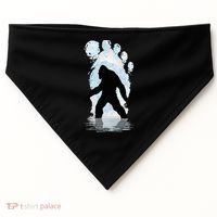 Bigfoot Footprint Moon Light Funny Sasquatch  USA-Made Doggie Bandana thumb 0