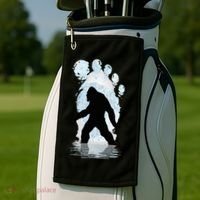 Bigfoot Footprint Moon Light Funny Sasquatch  Golf Towel thumb 2