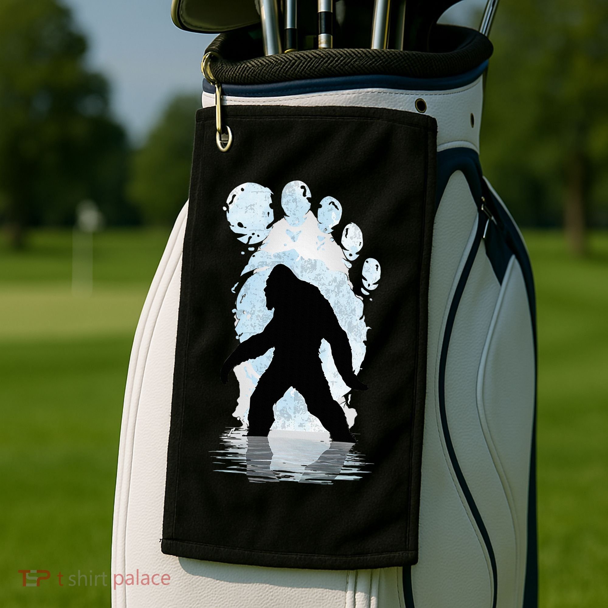 Bigfoot Footprint Moon Light Funny Sasquatch  Golf Towel