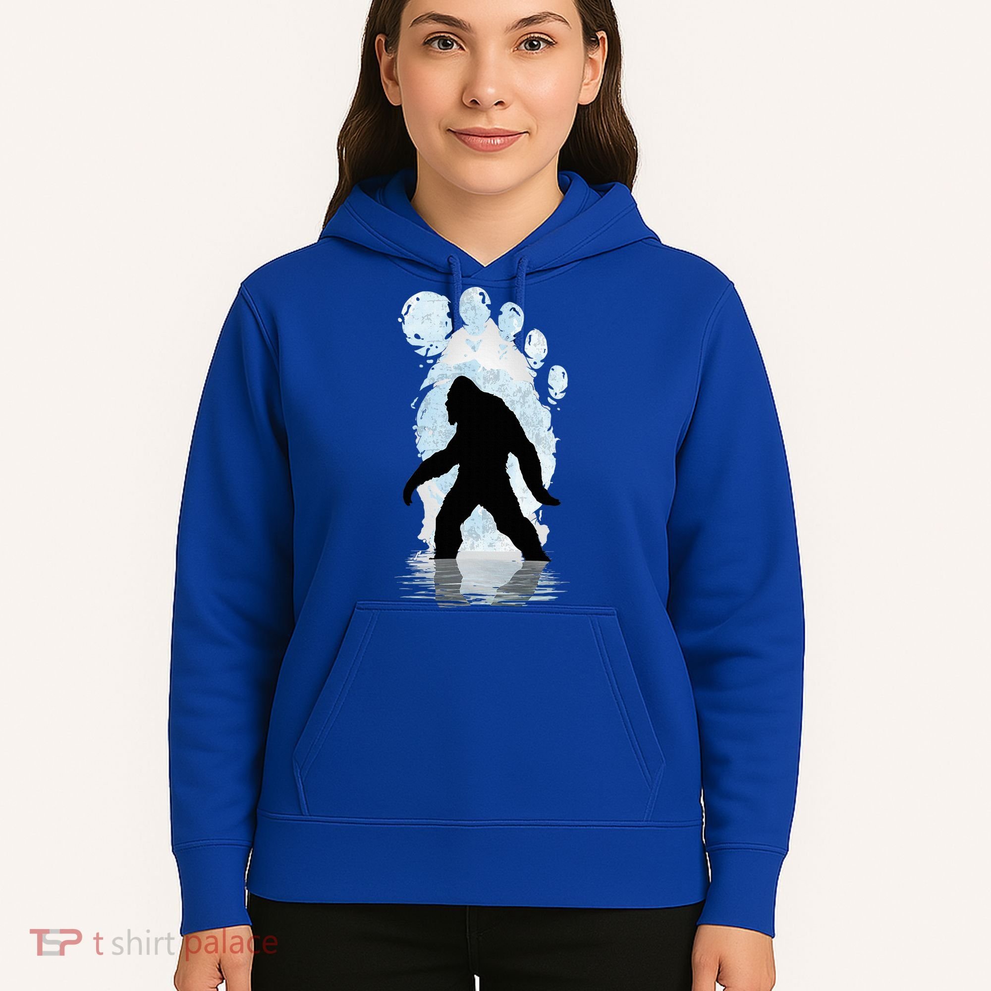 Bigfoot Footprint Moon Light Funny Sasquatch  Hoodie