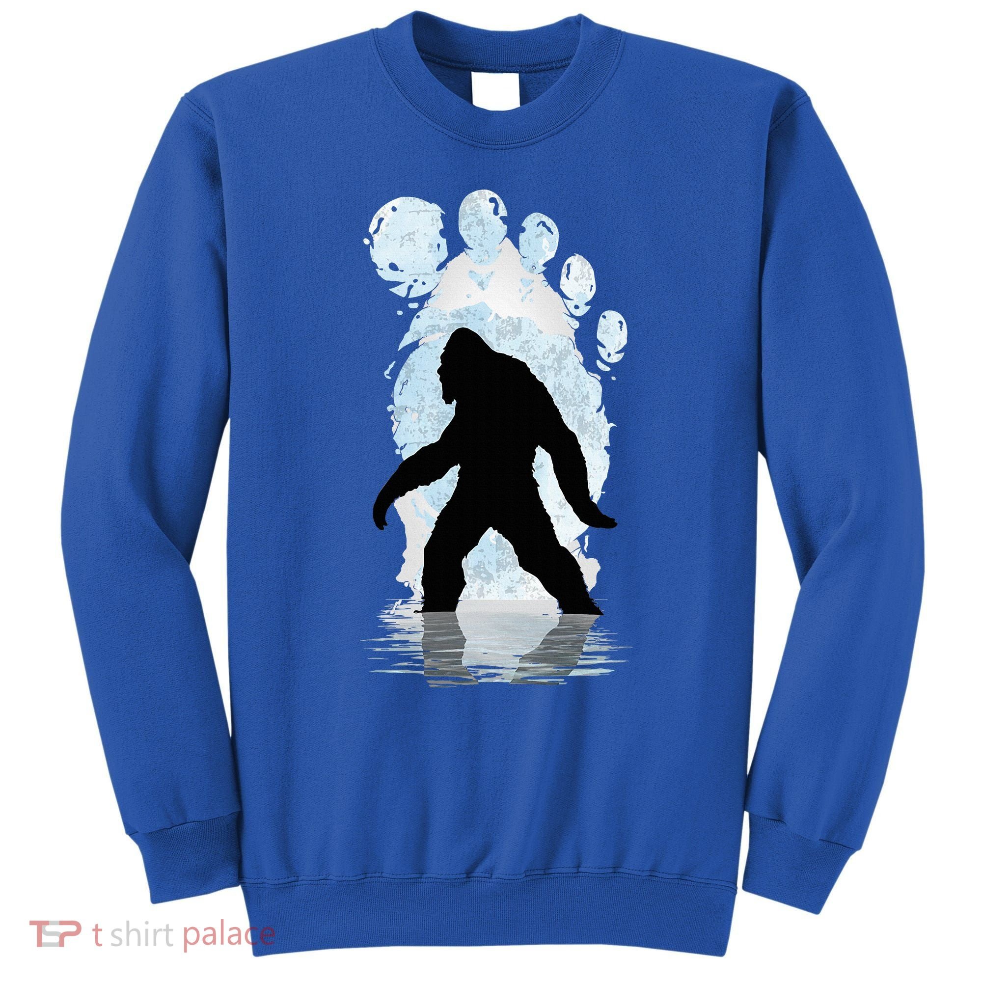 Bigfoot Footprint Moon Light Funny Sasquatch  Sweatshirt