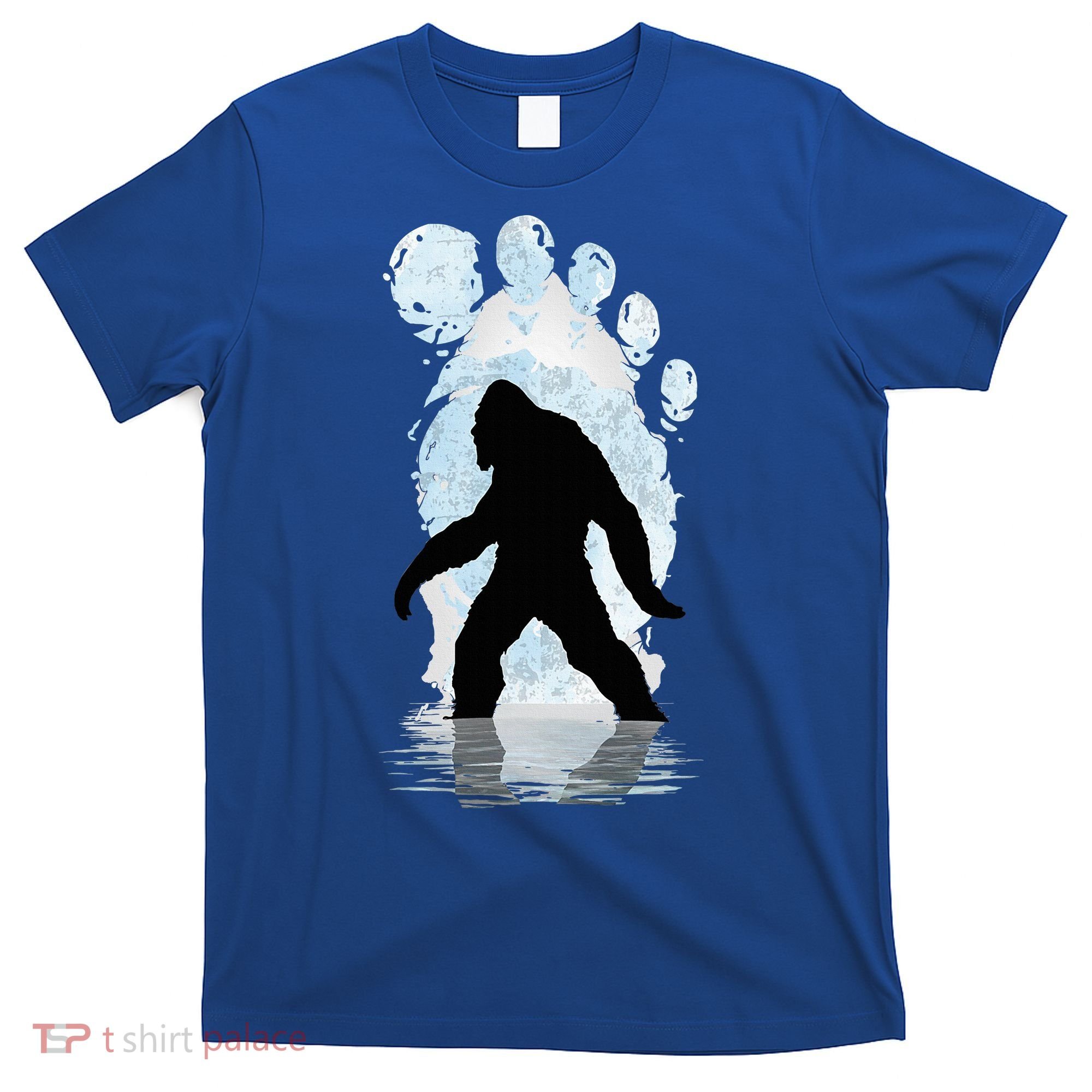 Bigfoot Footprint Moon Light Funny Sasquatch  T-Shirt