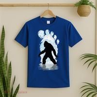 Bigfoot Footprint Moon Light Funny Sasquatch  T-Shirt thumb 2