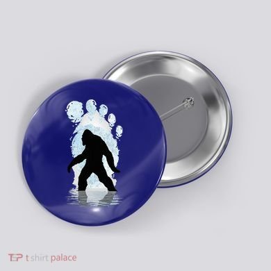 Bigfoot Footprint Moon Light Funny Sasquatch  Button