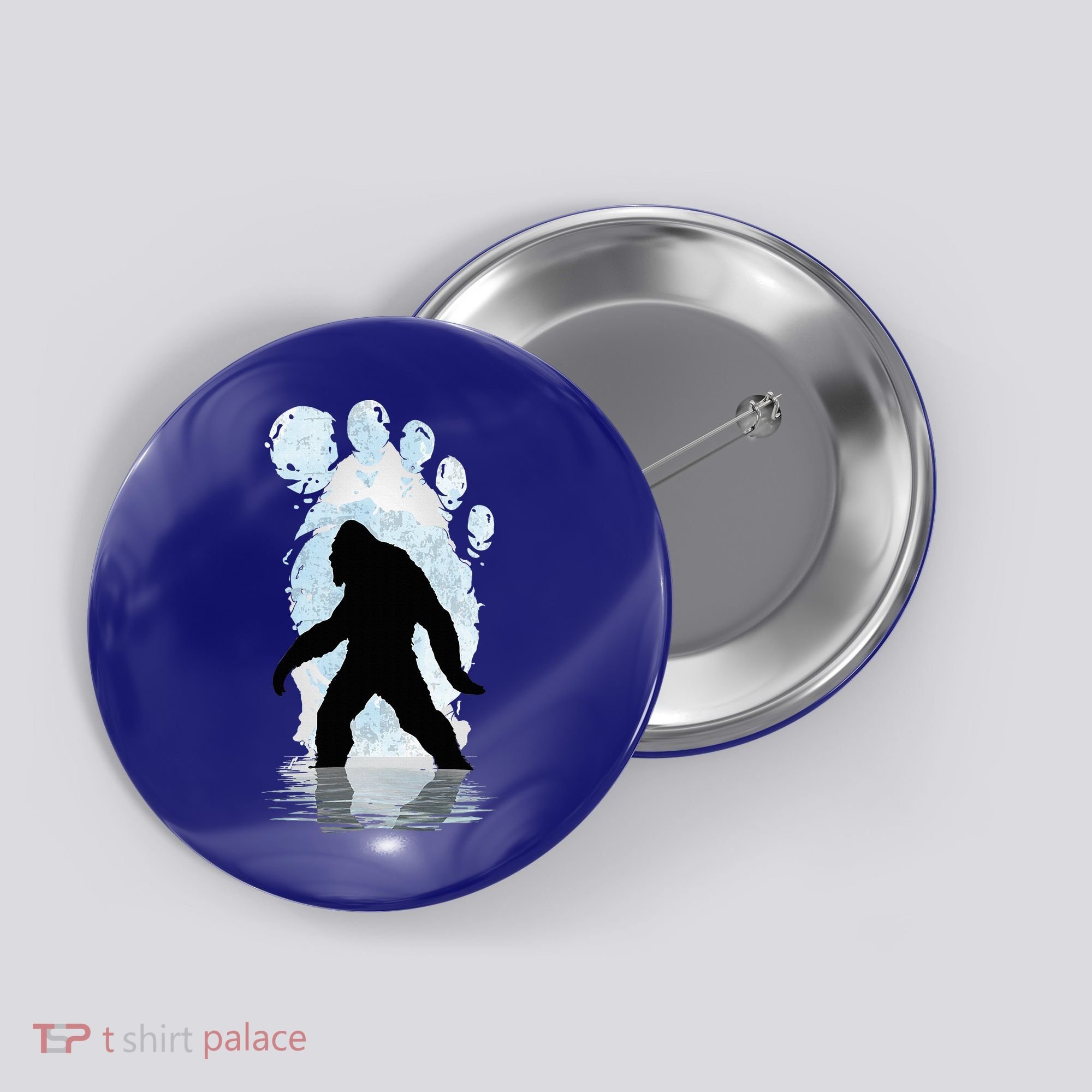 Bigfoot Footprint Moon Light Funny Sasquatch  Button