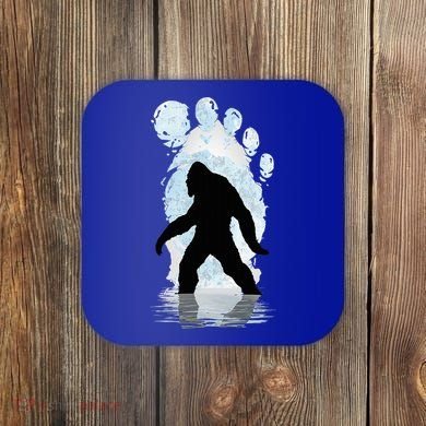 Bigfoot Footprint Moon Light Funny Sasquatch  Coaster