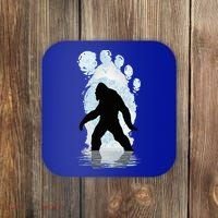 Bigfoot Footprint Moon Light Funny Sasquatch  Coaster thumb 0