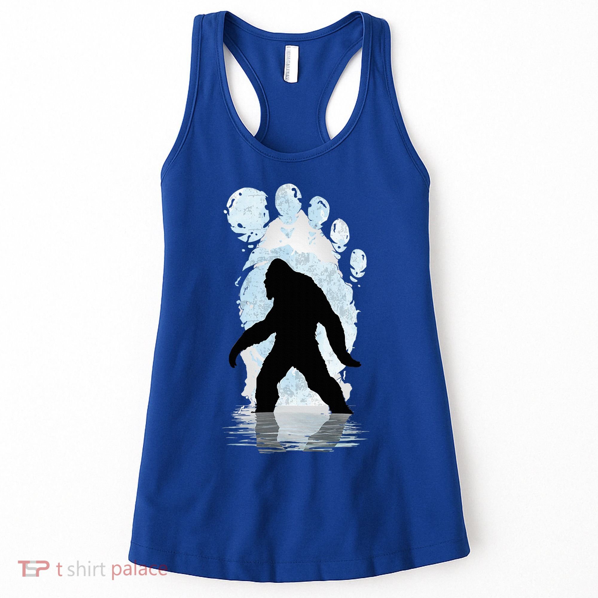 Bigfoot Footprint Moon Light Funny Sasquatch  Women's Tank Top