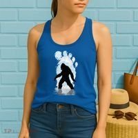 Bigfoot Footprint Moon Light Funny Sasquatch  Women's Tank Top thumb 2