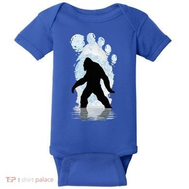 Bigfoot Footprint Moon Light Funny Sasquatch  Baby Bodysuit